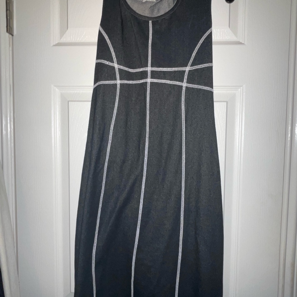 Elegant Dark Gray Sleeveless Mini Dress